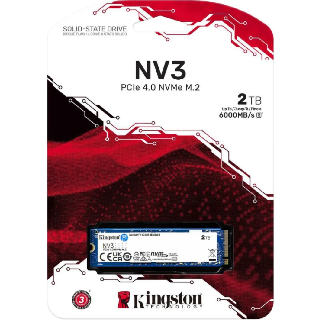 Kingston NV3 2TB M.2 2280 NVMe SSD | PCIe 4.0 Gen 4x4 | Up to 6000 MB/s