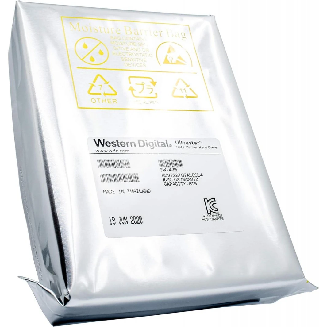WD Western Digital 8TB Ultrastar DC HC320 SATA HDD - 7200 RPM Class, SATA 6 Gb/s, 256MB Cache, 3.5" - HUS728T8TALE6L4