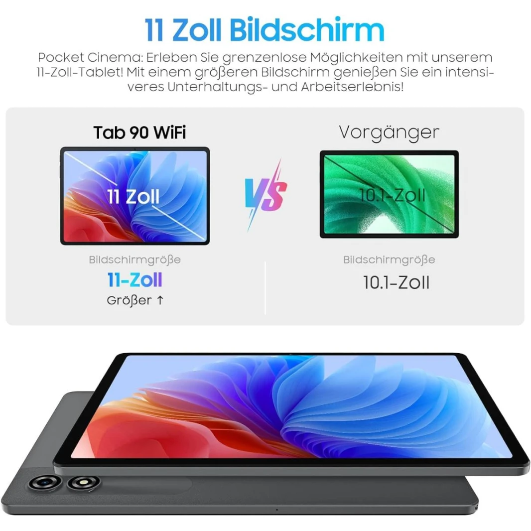 Tablet Blackview Tab 90 LTE 8GB Ram 128GB Internal Storage 10.92-inch 800x1280 HD IPS - Android 14 with Blackview Bluetooth Keyboard