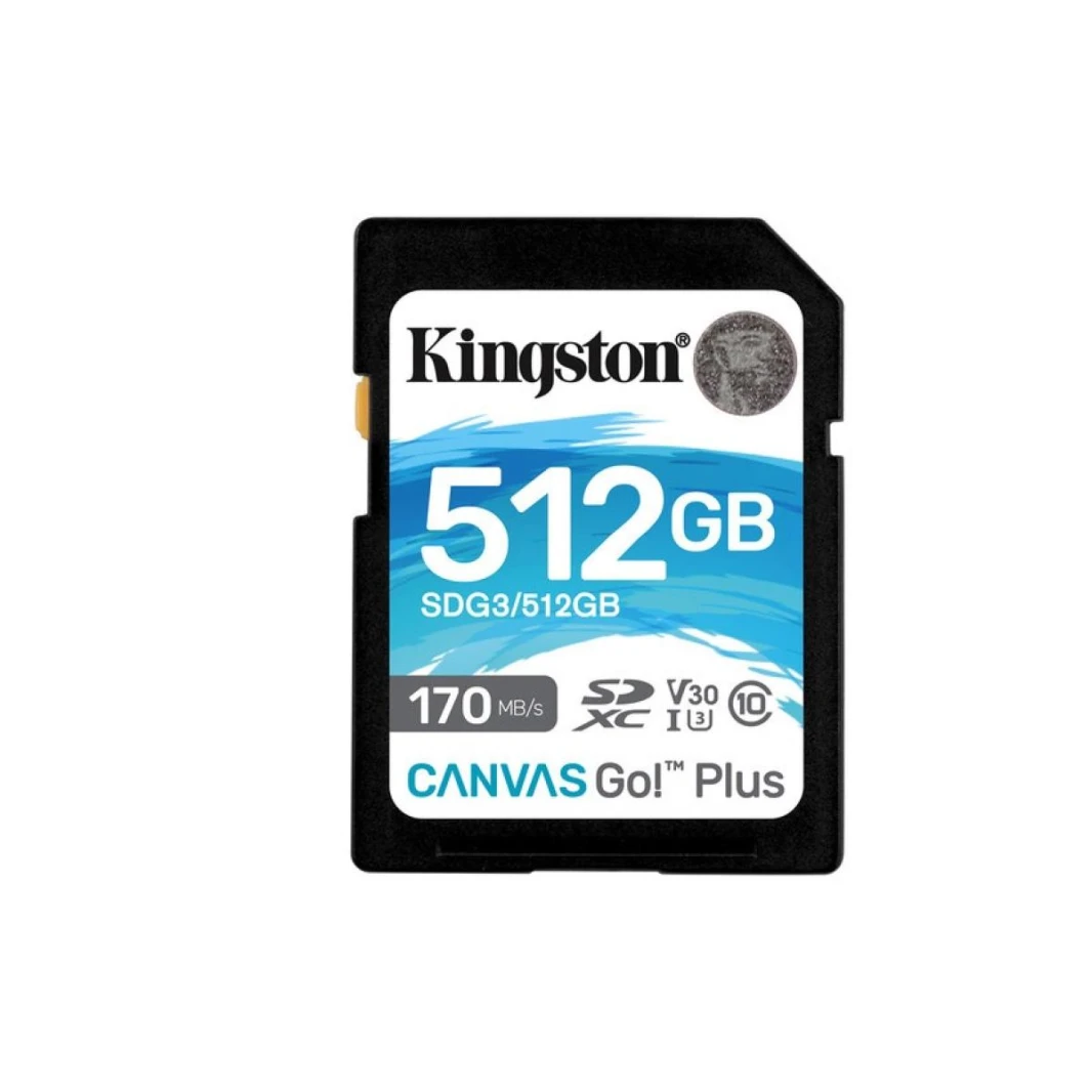 Kingston Memory Card 512GB SDXC Canvas Go Plus 170R C10 UHS-I U3 V30