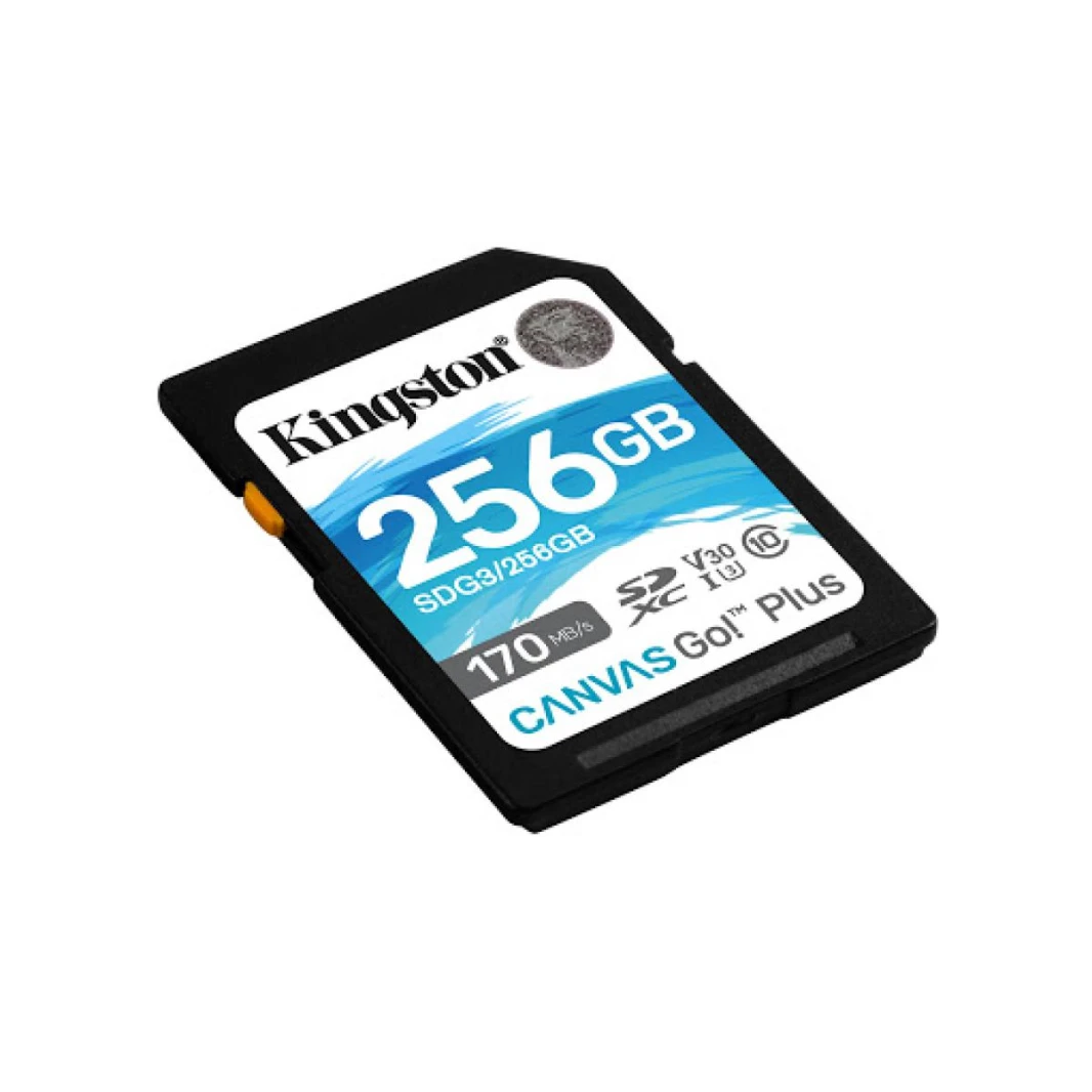 Kingston Memory Card 256GB SDXC Canvas Go Plus 170R C10 UHS-I U3 V30