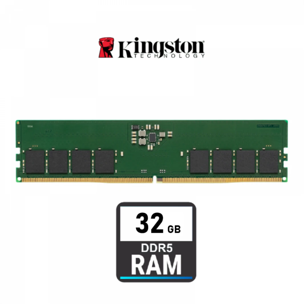 Kingston Ram 32GB DDR5 5600MT/s Non-ECC Unbuffered DIMM CL46 2Rx8 1.1V