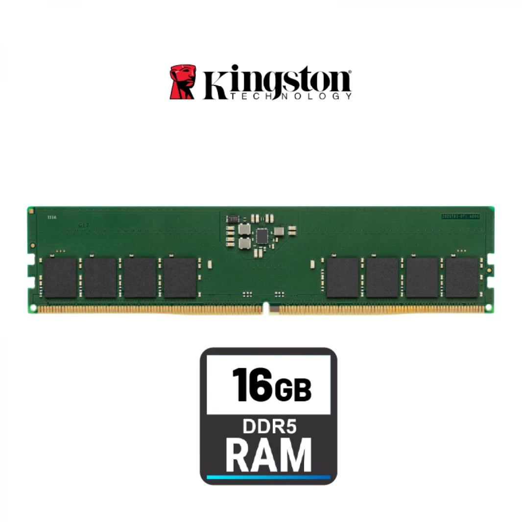 Kingston Ram 16GB DDR5 5600MT/s Value Ram Non-ECC Unbuffered DIMM CL46 1Rx8 1.1V 288-pin 16Gbit
