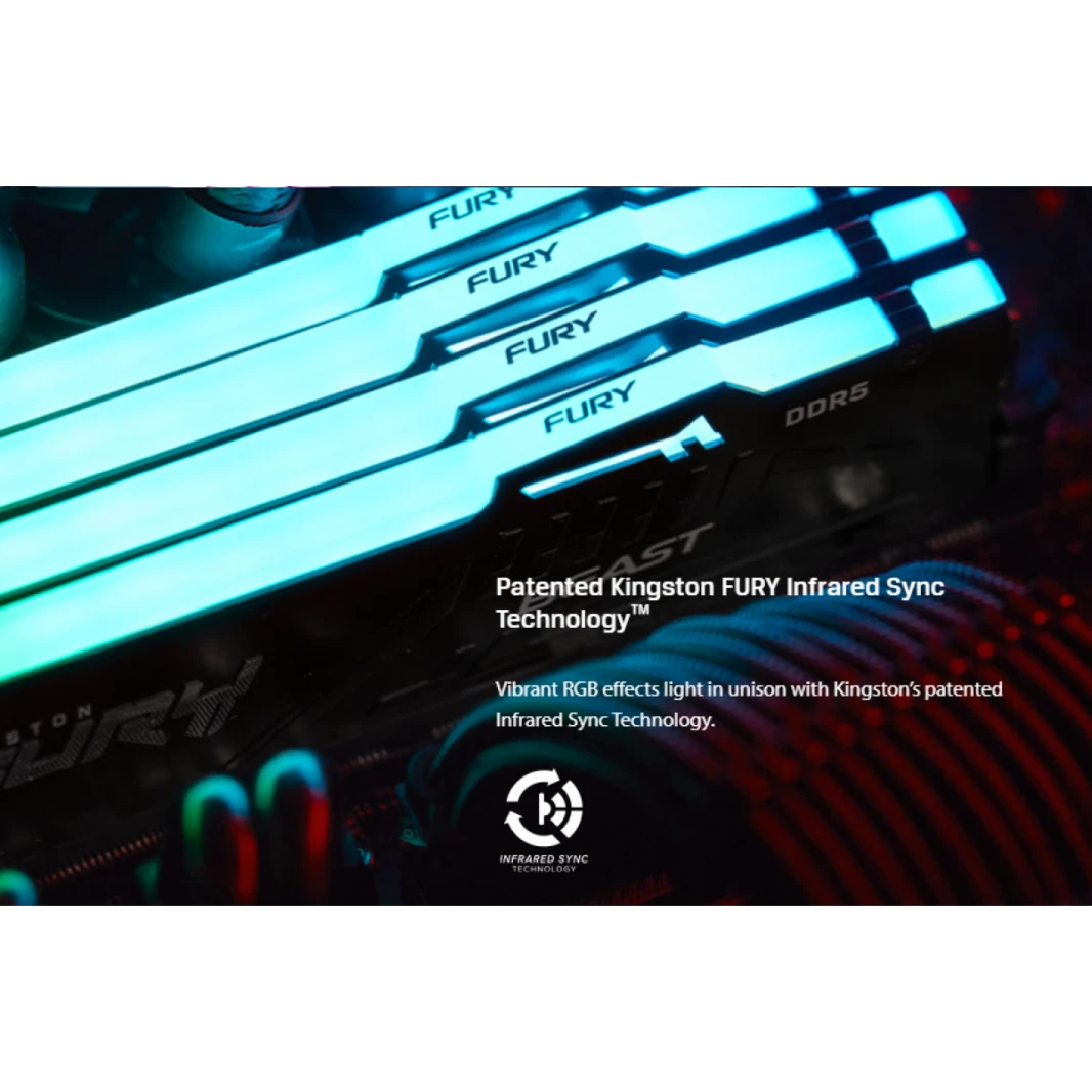 Kingston 16 GB RAM FURY HyperX Beast 6000MT/s DDR5 RGB Memory Style and Performance