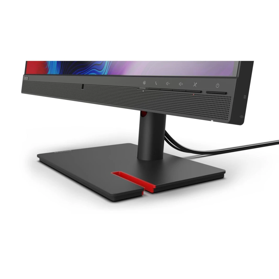 Lenovo ThinkVision T27hv-30 27" IPS 2K 75Hz E-Meeting Monitor Built In 5MP IR+RGB Webcam & Speakers & Mic 16.7 / HDMI 2.1, DP, USB C & USB Hub Adjustable Stand