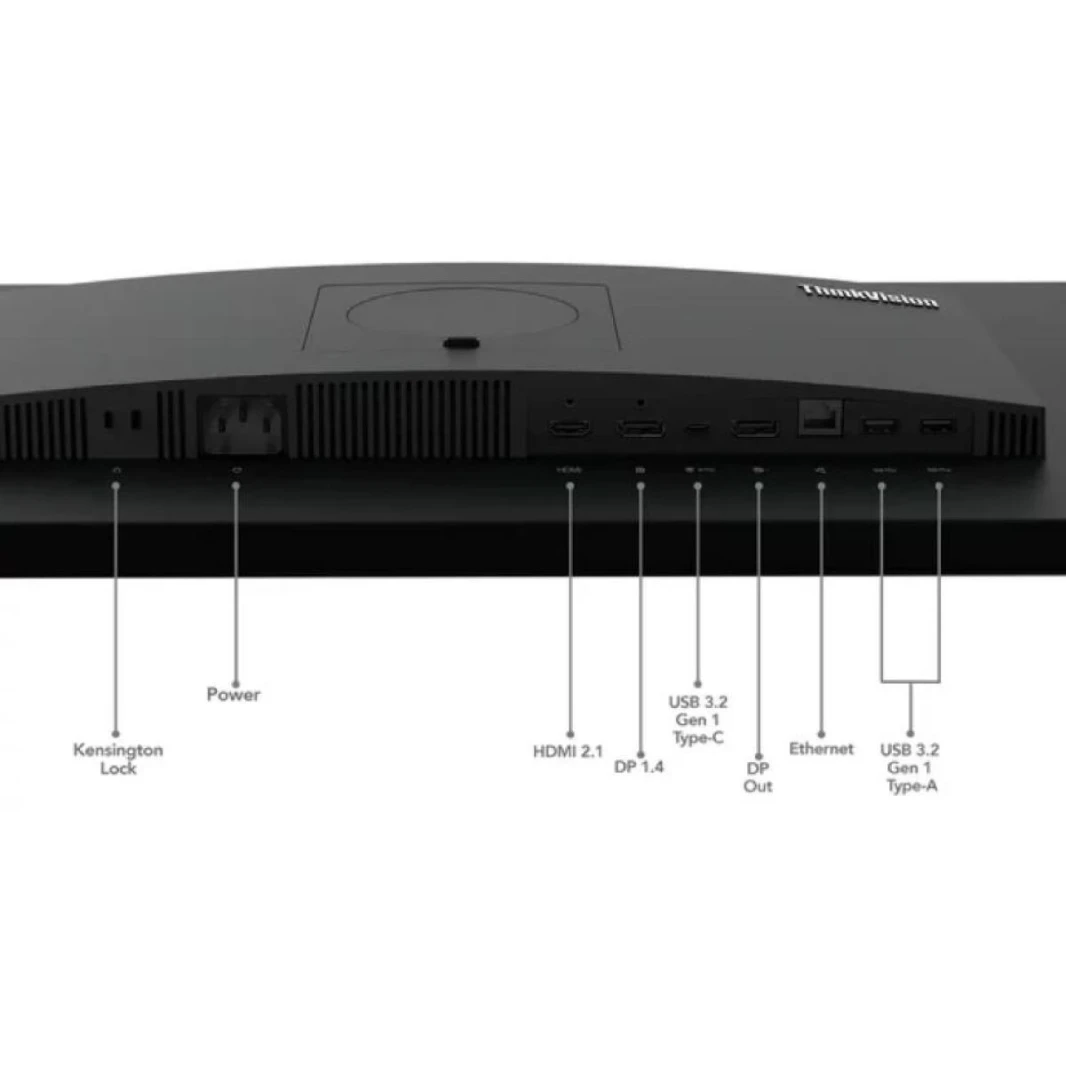 Lenovo ThinkVision T27hv-30 27" IPS 2K 75Hz E-Meeting Monitor Built In 5MP IR+RGB Webcam & Speakers & Mic 16.7 / HDMI 2.1, DP, USB C & USB Hub Adjustable Stand