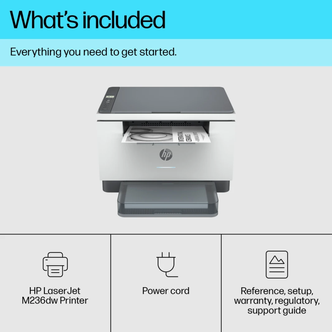 HP LaserJet MFP M236dw Printer Printer,Wireless, Print, copy, scan, White