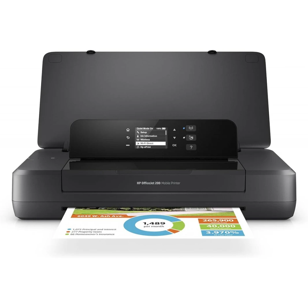 HP OfficeJet Pro 202 Printer Inkjet 9 ppm (black) and 6 ppm (colour) Business Printing Wireless Easy Portable Charge Printing Mobile Printer Long-Lasting Battery
