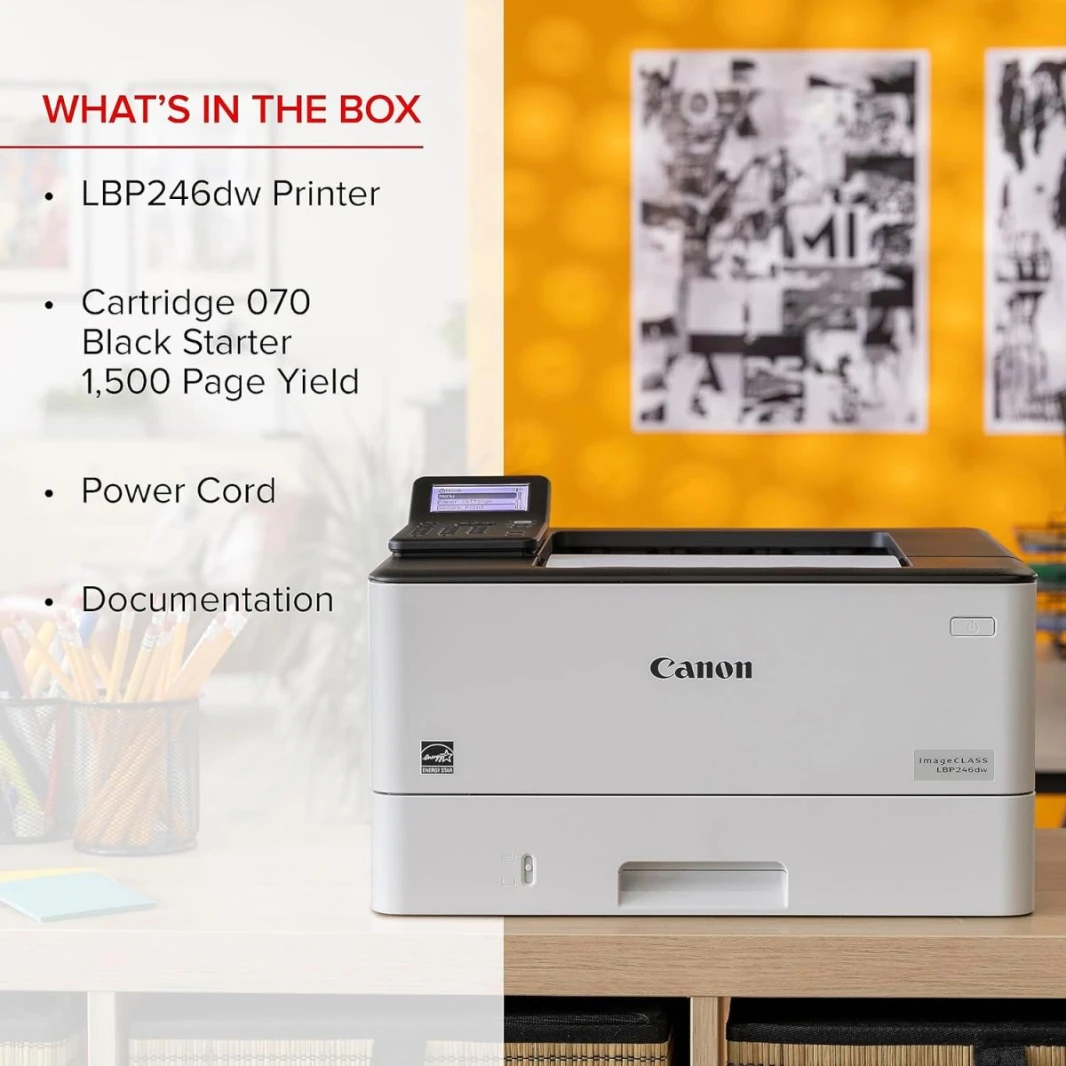Canon i-SENSYS LBP246dw 1200 x 1200 DPI A4 (black, normal quality, A4/US Letter)  40 ppm, Duplex printing. wireless & Network, Display: LED. Wi-Fi - 3 Year Warranty