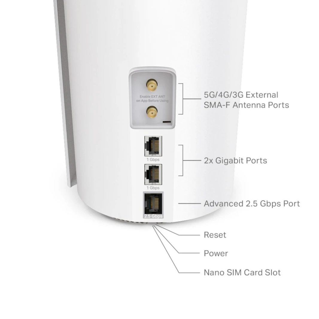 TP-Link Deco X50-5G AX3000 Whole Home Wi-Fi 6, Modem 5G/4G+ SIM Card Router Deco Mesh Pack for Extended Coverage Requirement