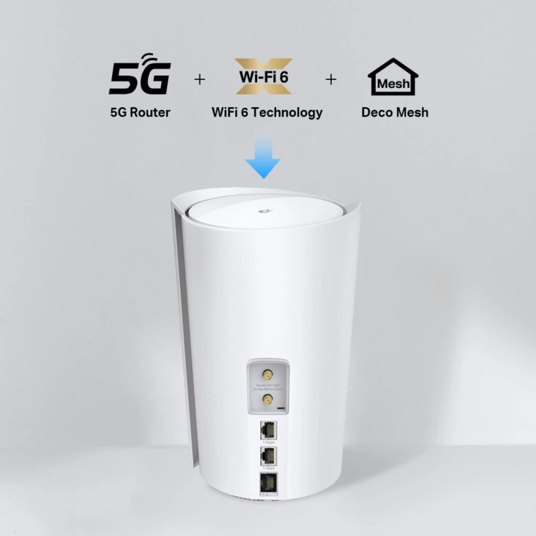 TP-Link Deco X50-5G AX3000 Whole Home Wi-Fi 6, Modem 5G/4G+ SIM Card Router Deco Mesh Pack for Extended Coverage Requirement