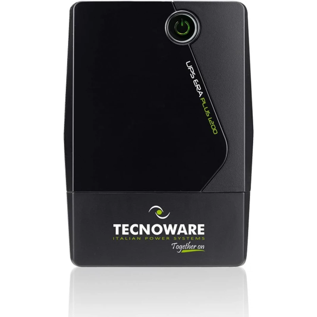 Tecnoware ERA PLUS 1200 TOGETHER ON UPS - Uninterruptible Power Supply - 2 universal output sockets - Autonomy up to 20 min with 1 PC or 60 min with Modem Router - Power 1200 VA