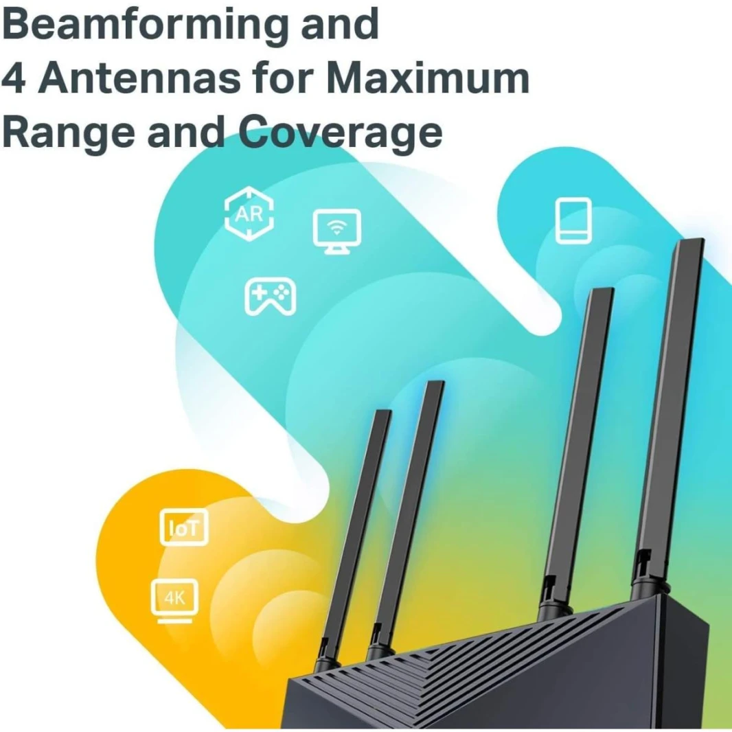 TP-Link Smart WiFi 6 Router Archer AX10 – Up to 1501Mb/s Router 802.11ax, 4x Antennas 4x Lan Ports, 2.4 & 5 Ghz, MU-MIMO, Parental Controls, High-Performance- 1 Year Warranty