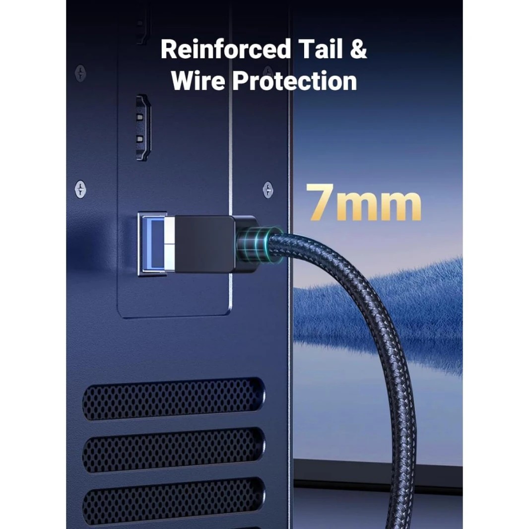 UGREEN Cat 8 Ethernet Cable 5m, High Speed Braided 40Gbps 2000Mhz Network Cord Cat8 RJ45 Shielded Indoor Heavy Duty LAN Cables Compatible for Gaming (5m)