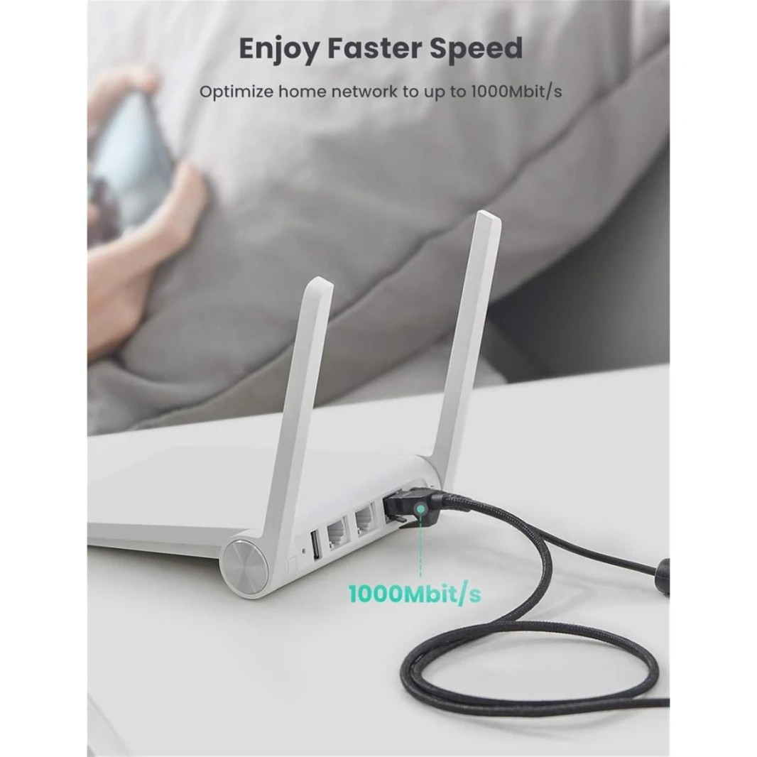 UGREEN Cat 6 Ethernet Cable Braided Cat6 Gigabit High Speed 1000Mbps Internet Cable RJ45 Shielded Network LAN Cord - 10m