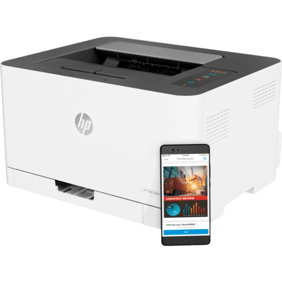 Printer HP 150NW Color Laser Black 18 ppm Color 4 ppm. Network ready, Wi-Fi, cartridges deliver up to 1000 pages black, 700 pages colour 1 Year Warranty