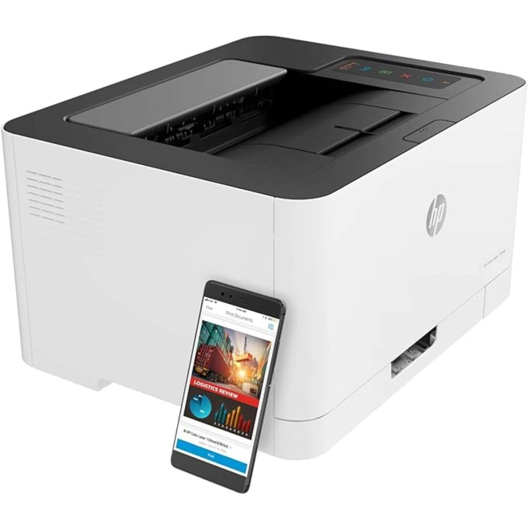 Printer HP 150NW Color Laser Black 18 ppm Color 4 ppm. Network ready, Wi-Fi, cartridges deliver up to 1000 pages black, 700 pages colour 1 Year Warranty