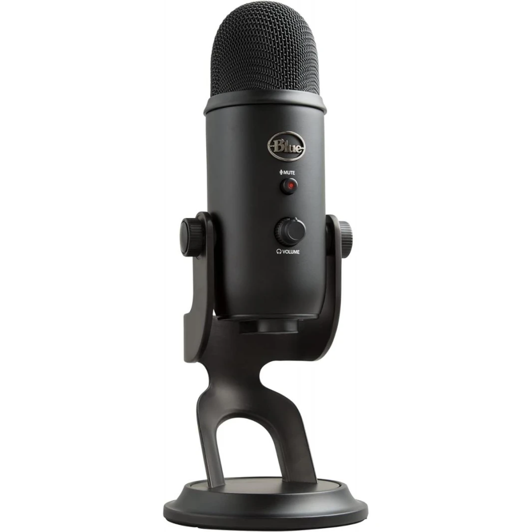 Logitech for Creators Blue Yeti USB Microphone for Gaming, Streaming, Podcasting, Twitch, YouTube, Discord, Recording for PC and Mac, 4 Polar Patterns, Studio Quality Sound, Plug & Play-Blackout