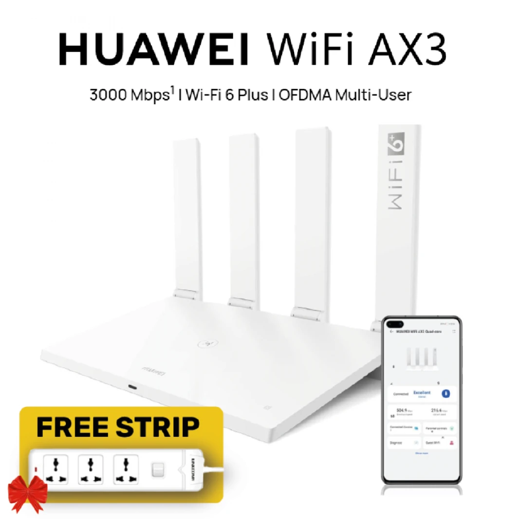 HUAWEI WiFi AX3 (Dual-Core) 3000 Mbps Wi-Fi Router,  Wi-Fi 6 Plus Revolution, OFDMA Multi-User Technology, Multi-Mode Dual Bands, Huawei HomeSec