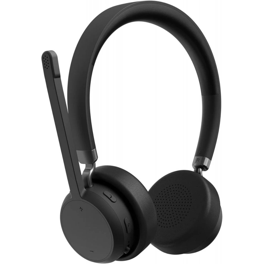 Lenovo Wireless Stereo Headset, Noise Cancelling Mic, Bluetooth 5.3 Multipoint, 31-Hour Talk & 60-Hour Playback, Lightweight 138g, Replaceable Earcups Over-Ear Comfort, Gaming, Office, & PC Use