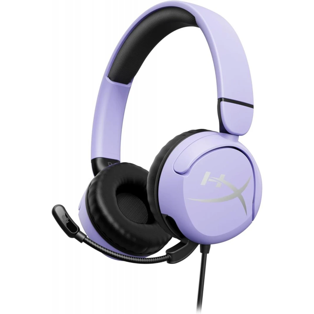 HP HyperX Cloud Mini Wired On Ear Headset 30 mm drivers Lightweight and comfortable Durable microphone with flip-to-mute (For Kids) - Lavender