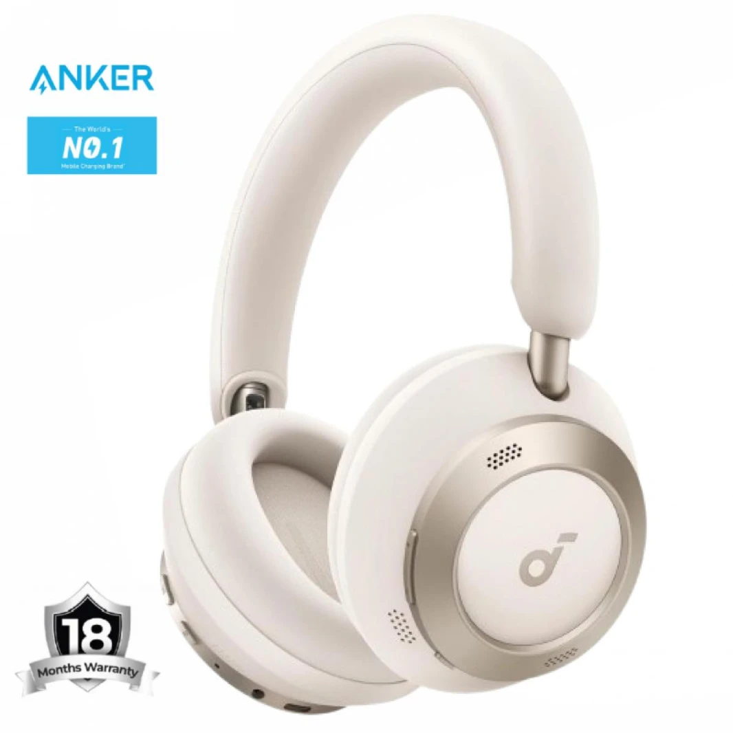 Anker Soundcore Space One Pro, FlexiCurve Over-Ear Headphone, Adaptive Active Noise Cancelling Headphones Driven by 6 Mics, 60H Lossless Audio, Ultra-Fast Charging, Hi-Res Wireless, Comfortable Fit - 18 Month Warranty
