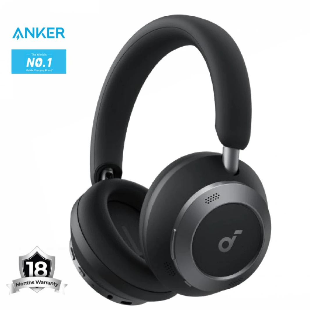 Anker Soundcore Space One Pro, FlexiCurve Over-Ear Headphone, Adaptive Active Noise Cancelling Headphones Driven by 6 Mics, 60H Lossless Audio, Ultra-Fast Charging, Hi-Res Wireless, Comfortable Fit - 18 Month Warranty