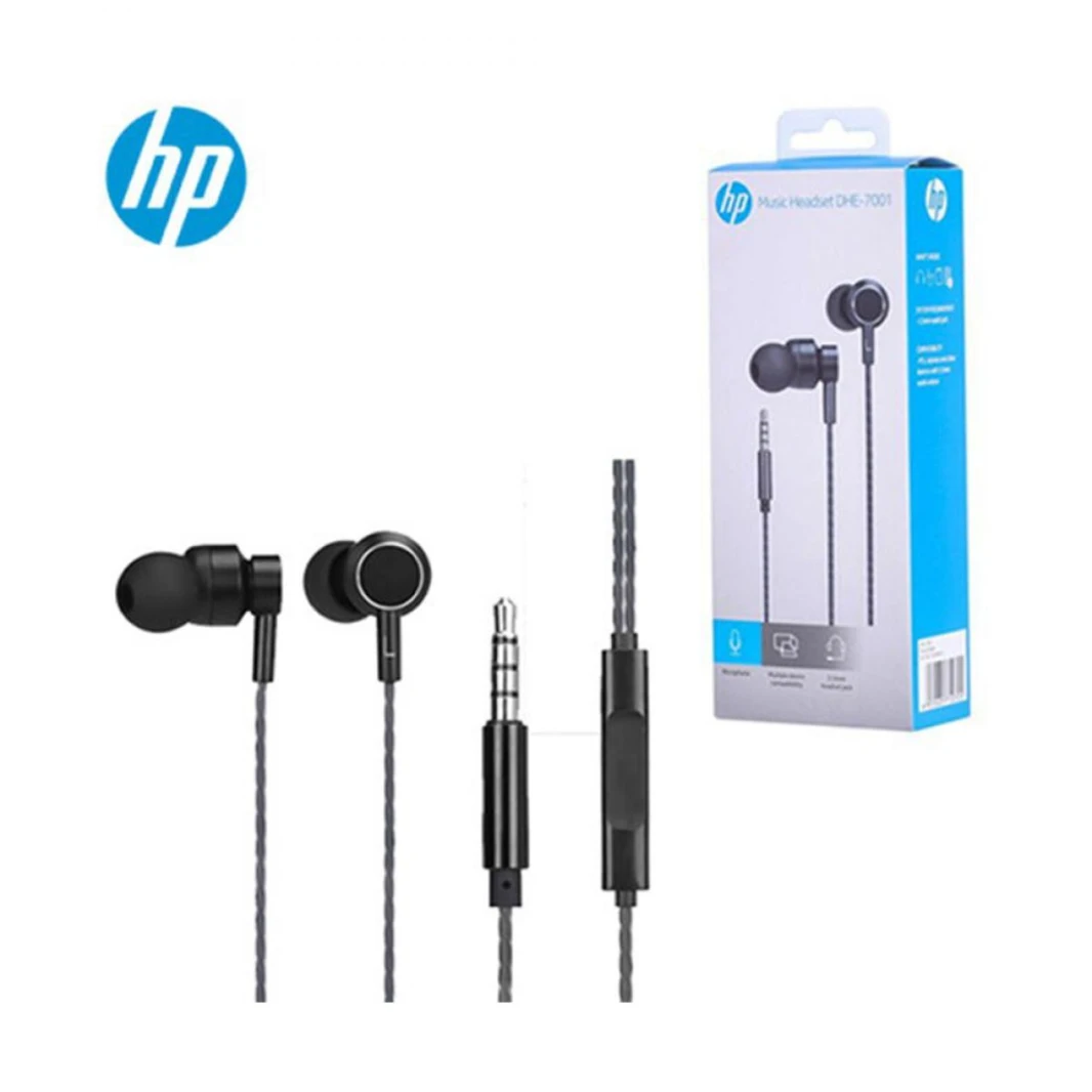 HP Music Headset DHE-7001 In-Ear Earphones with Volume Adjustment and Microphone 3.5mm Jack