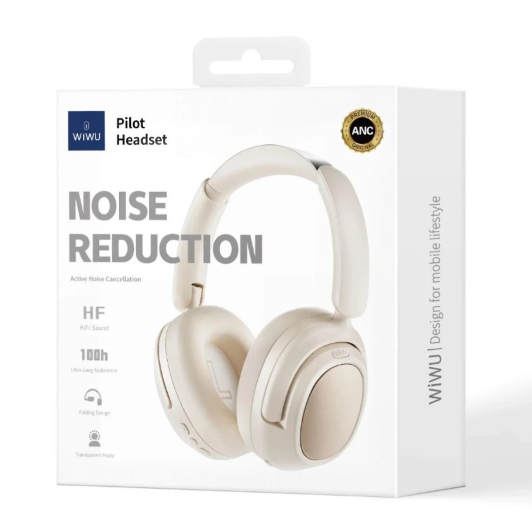 WIWU TD-03 Pilot Headset High fidelity HIFI Sound Quality 40dB Noise Reduction 130 Hours Long Usage Time Folding design to Save Space - 18 Month Warranty