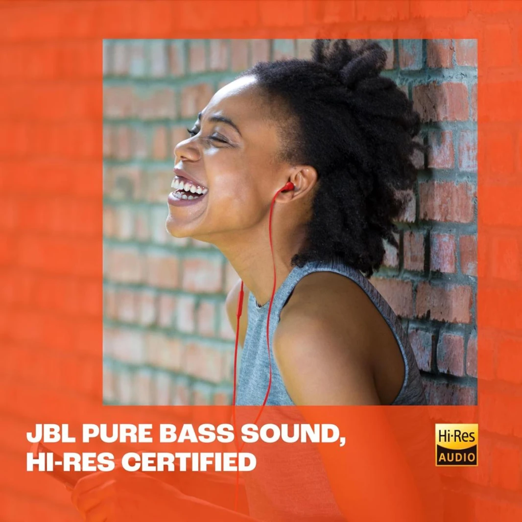 JBL Tune 310C Type-c In-ear headphones with Hi-Res Audio support and JBL Pure Bass Sound, USB-C connectivity, 3-button remote with microphone and EQ presets control - Black