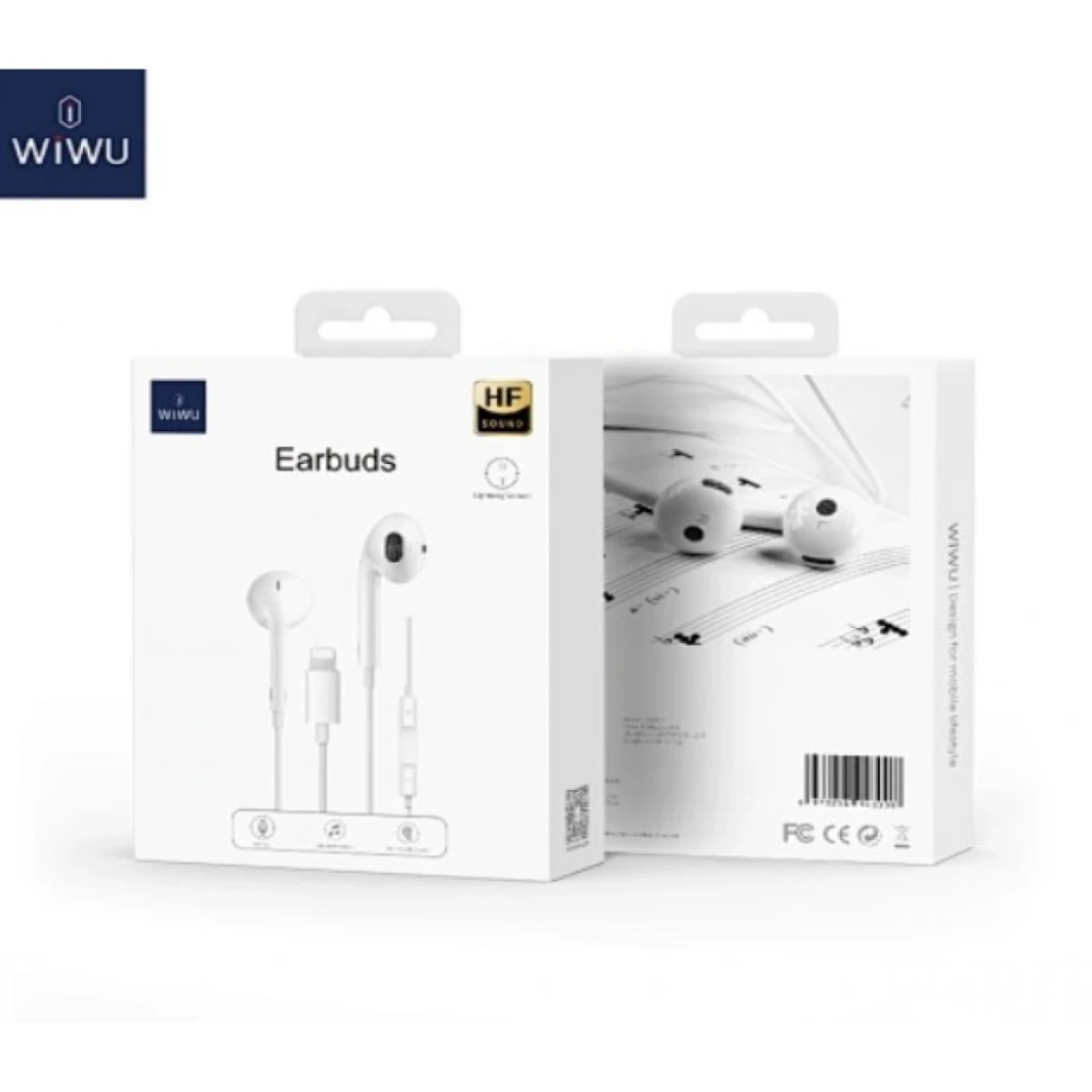 WIWU EB302 Earphone Plug & Play Lightning White|18 Months Warranty