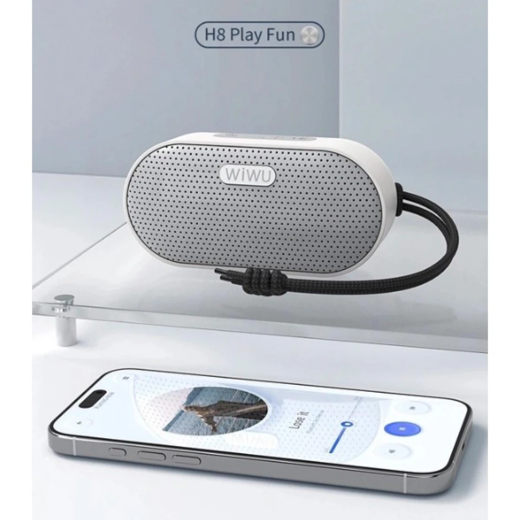 WiWU Play Fun Portable Wireless 5W Speaker H8 Waterproof level IPX6, Playback/TF card/U disk/AUX/TWS - 18 Month Warranty