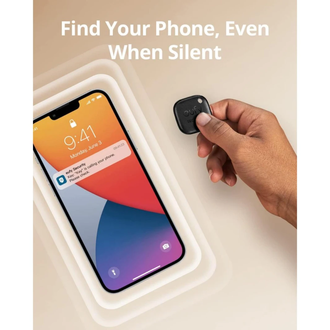 eufy Security by Anker SmartTrack Link, Android not Supported, Works with Apple Find My iOS only, Key Finder, Bluetooth Tracker for Earbuds and Luggage, Phone Finder, Water Resistant - 18 Month Warranty