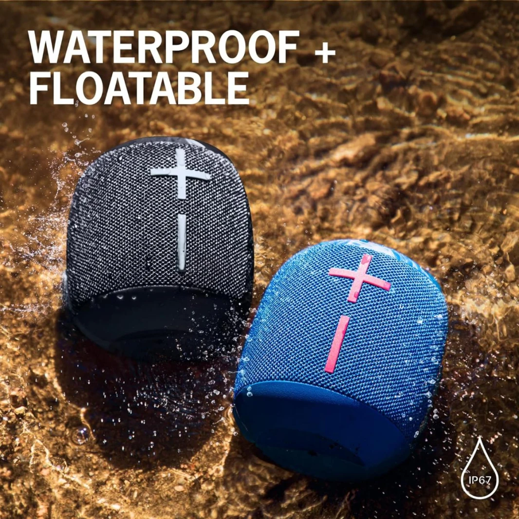 Ultimate Ears WONDERBOOM 3, Small Portable Wireless Bluetooth Speaker, Big Bass 360-Degree Sound for Outdoors, Waterproof, Dustproof IP67, Floatable, 131 ft Range - Performance Blue