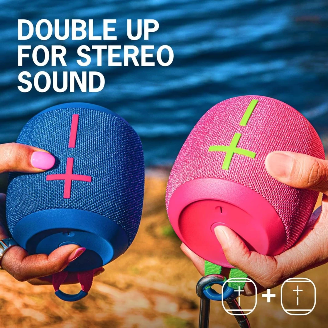 Ultimate Ears WONDERBOOM 3, Small Portable Wireless Bluetooth Speaker, Big Bass 360-Degree Sound for Outdoors, Waterproof, Dustproof IP67, Floatable, 131 ft Range - Performance Blue