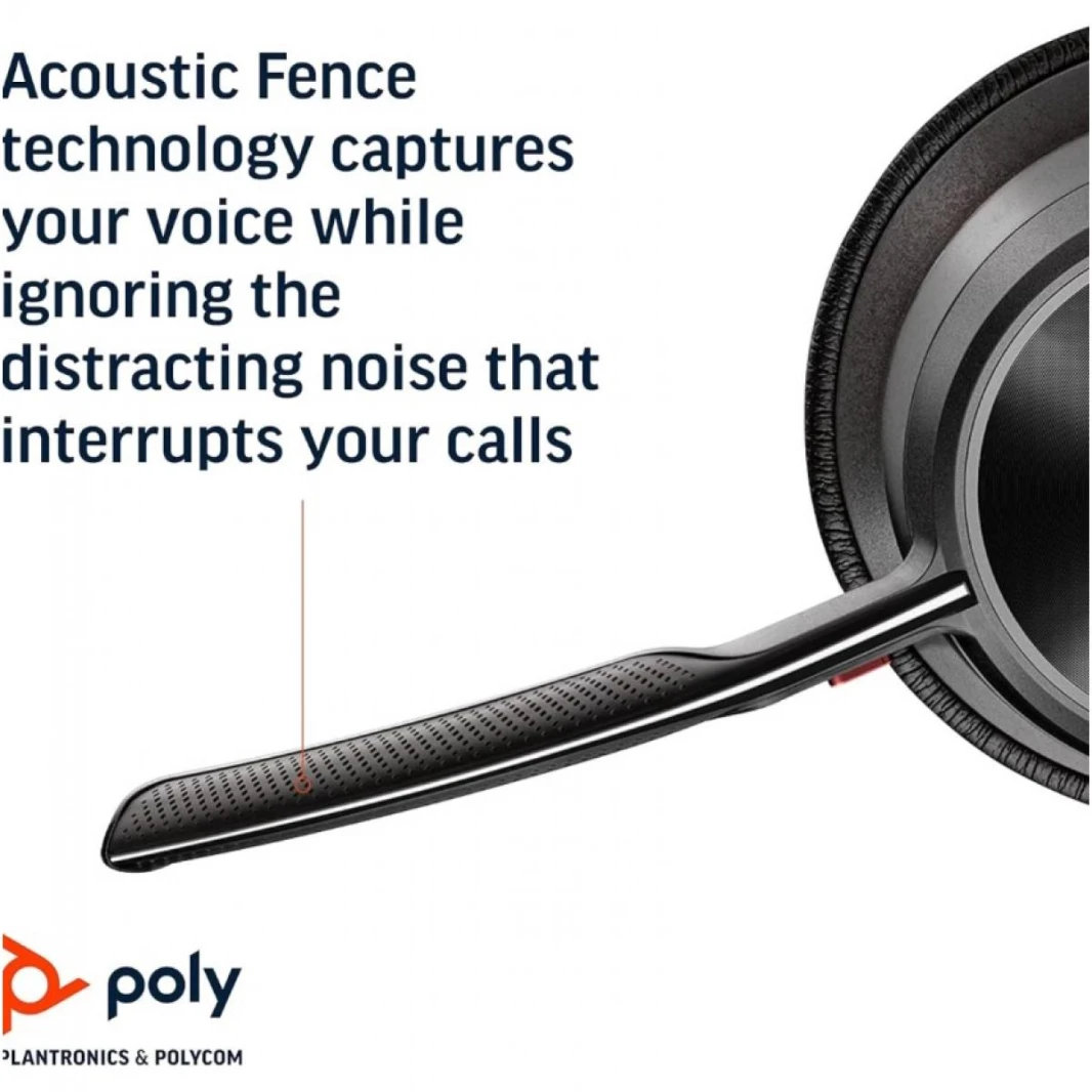 HP Poly Voyager Focus 2 Business for  With Advanced Multi-Microphone Noise Canceling (ANC), Charging Dock, Bluetooth Headset with Stand, Black