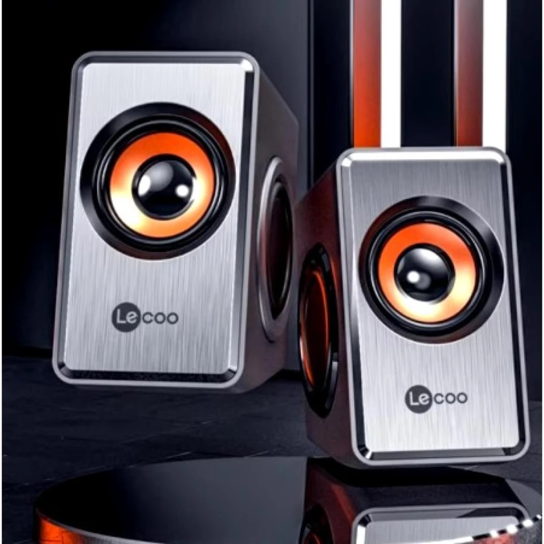 Lenovo's Sub-Brand Lecoo DS151 Audio Computer Desktop Speaker 4D Sound Dual Speaker Dual Diaphragms Subwoofer Wired USB Multimedia