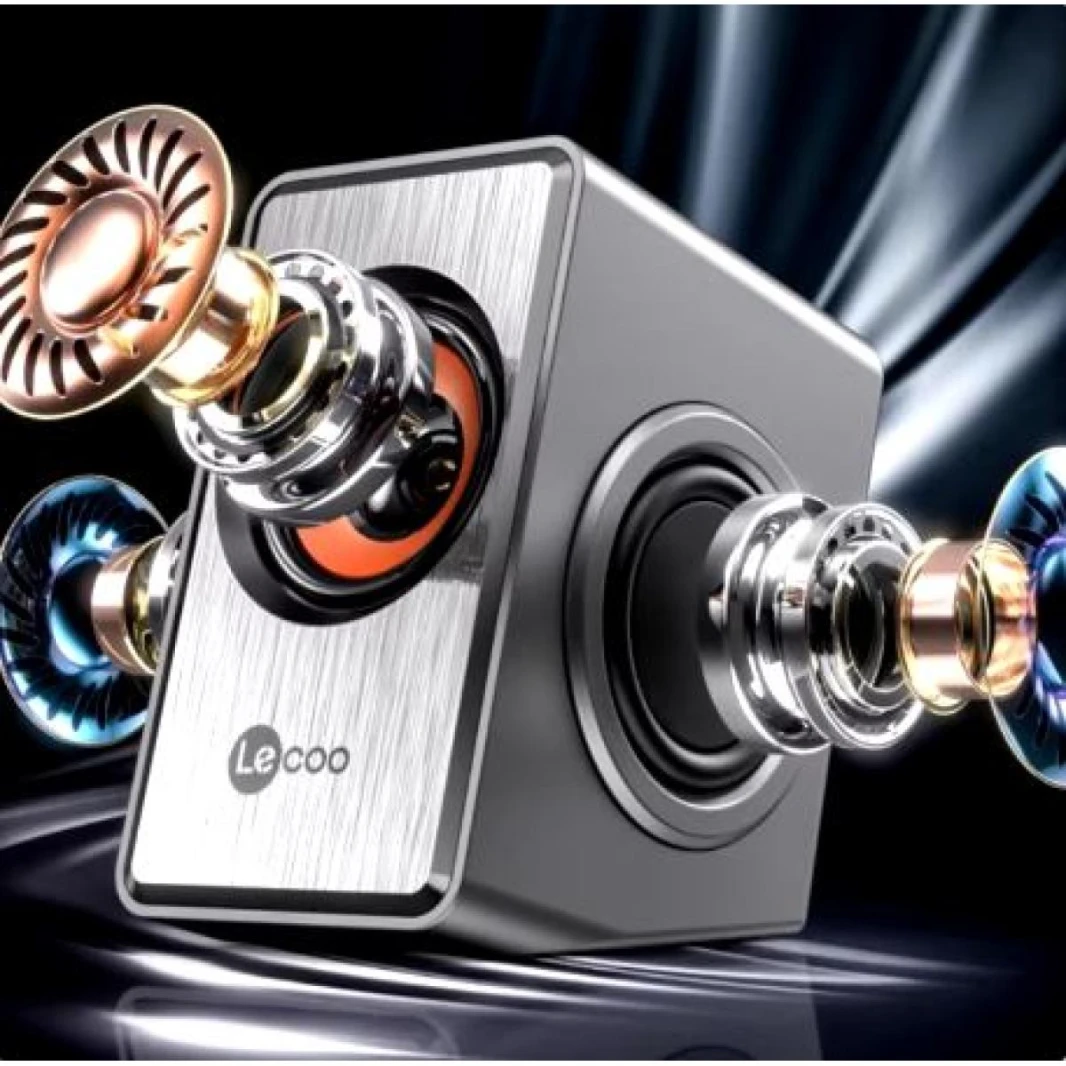 Lenovo's Sub-Brand Lecoo DS151 Audio Computer Desktop Speaker 4D Sound Dual Speaker Dual Diaphragms Subwoofer Wired USB Multimedia