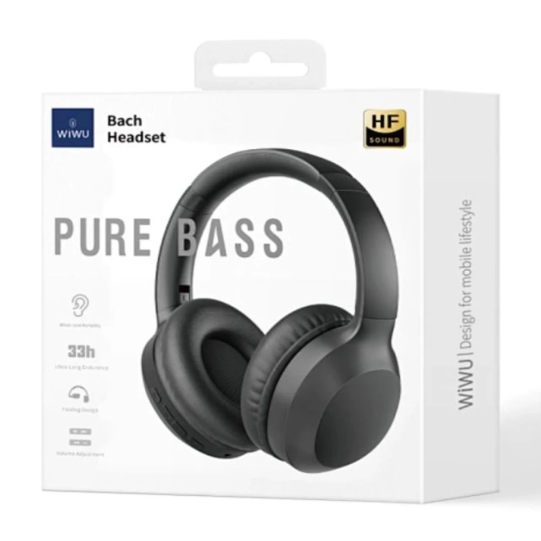 WIWU Wireless Bluetooth Headphone Stereo Bach Headset TD-01 Type C chagring Speaker 40MM