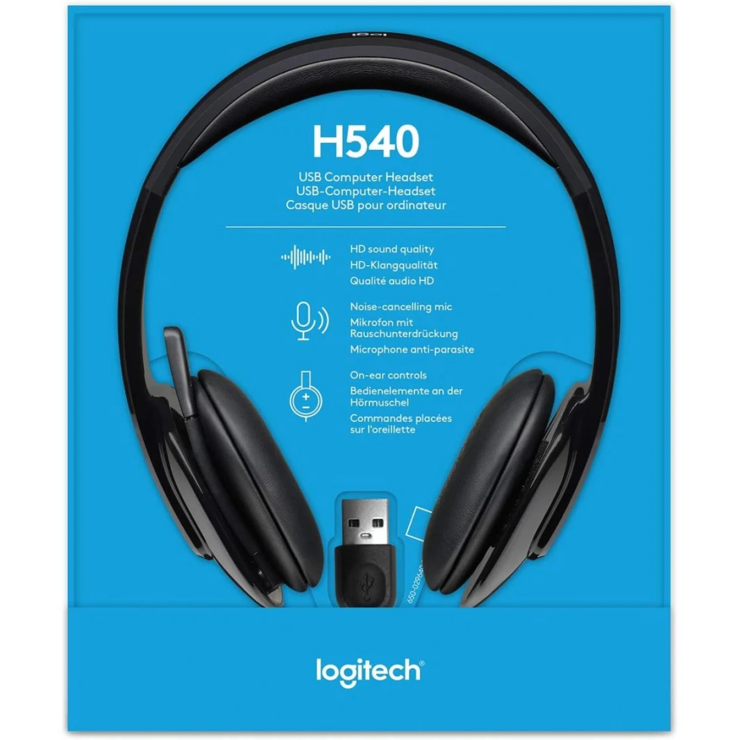 Logitech High-performance USB Headset H540 for Windows and Mac, Skype Certified, Black