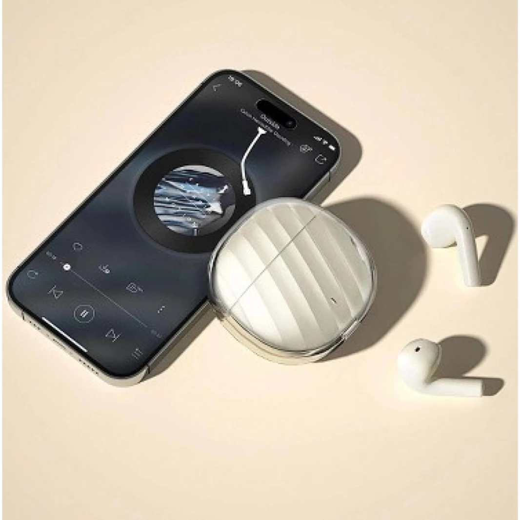 WIWU Wireless Bluetooth Earbuds T16 Jade, TWS EAN Earphone Stero sound Earphone with Charging Case - White