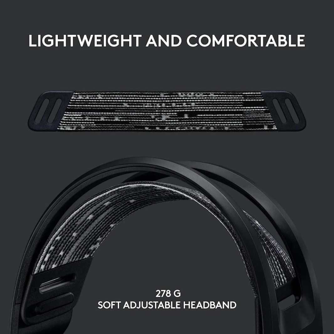 Logitech G733 Lightspeed Wireless Gaming Headset with Suspension Headband, Lightsync RGB, Blue VO!CE mic technology and PRO-G audio drivers - Black
