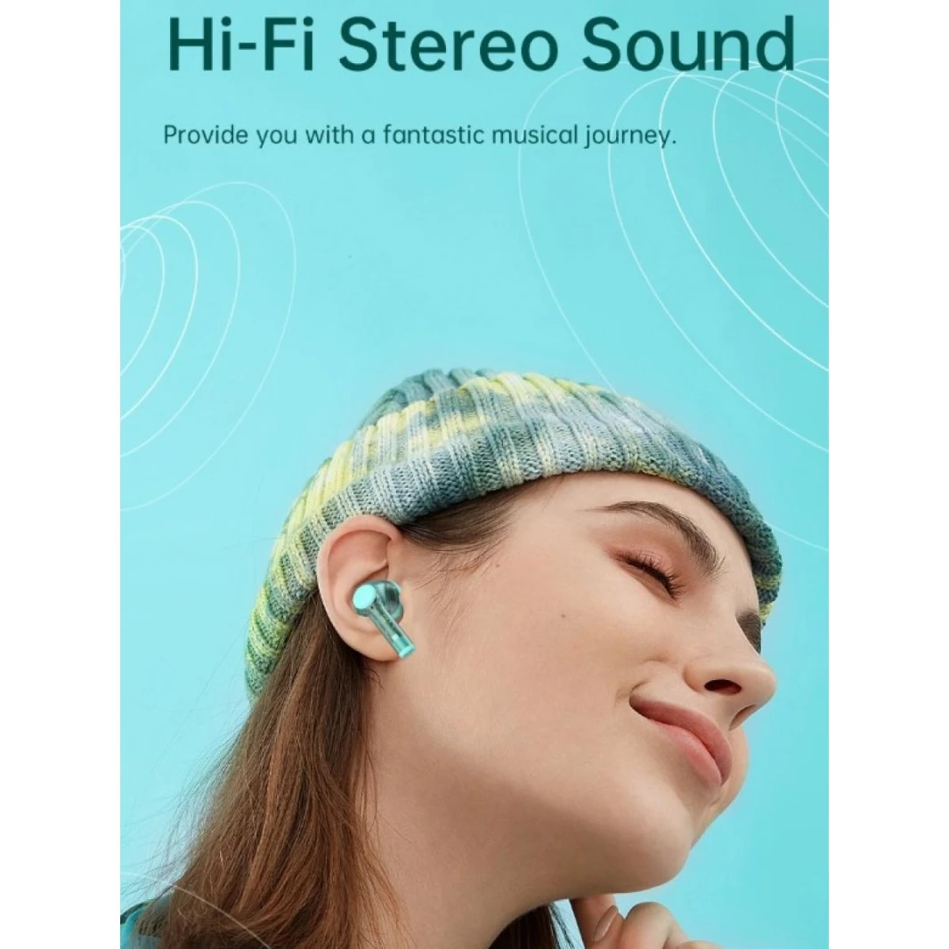 WiWU Newest Design TWS-12 Wireless Bluetooth V5.3 Earbuds 5h For Music, 4H For Phone Call Multiple colors  - Green