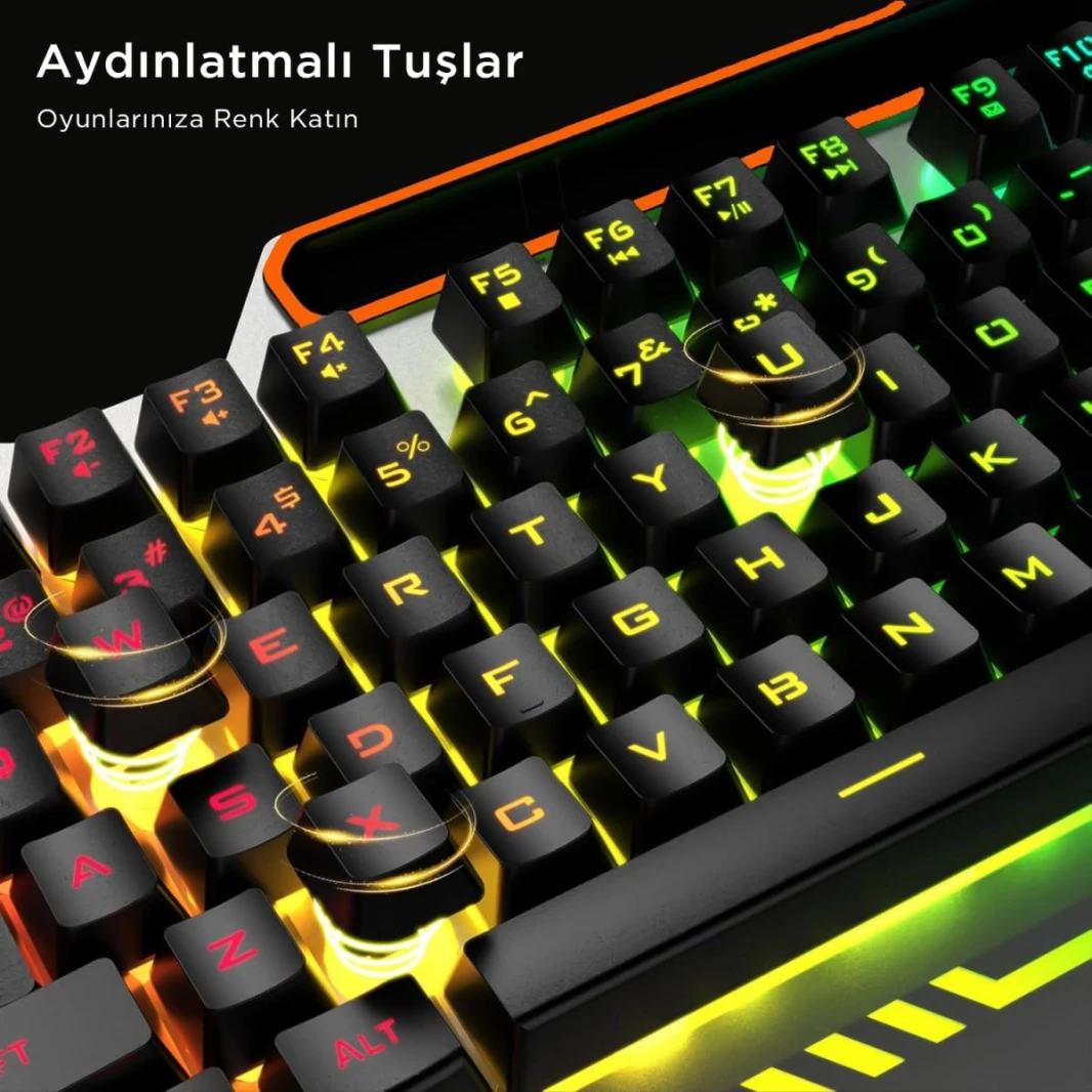 Lenovo Lecoo KB123 USB Wired Gaming Keyboard - Rainbow Effect, Mechanical Feeling Silent, Membrane Gaming
