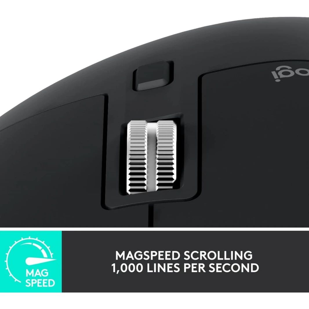 Logitech MX Master 3S (Performance) for Mac - Wireless Bluetooth Mouse with Ultra-Fast Scrolling, Ergo, 8K DPI, Quiet Clicks, Track on Glass, Customization, USB-C, Apple, iPad - Pale Grey