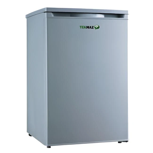 ثلاجة ميني بار من تيكماز باللون الفضي مع قفل ومفتاح نوع الغاز: R600A 220V/50Hz A+ 90