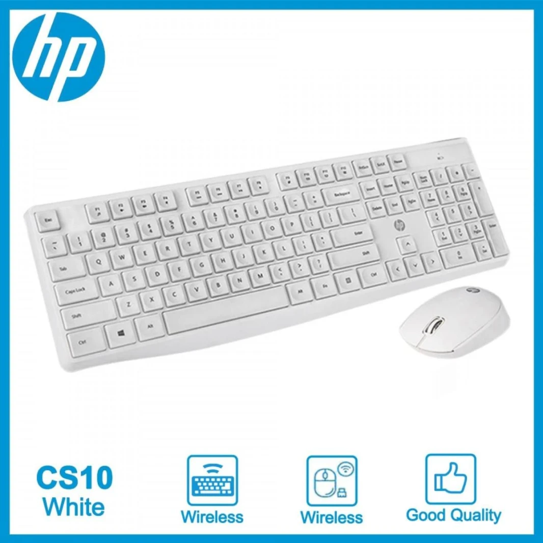 HP CS10 White Wireless Keyboard and Mouse Combo