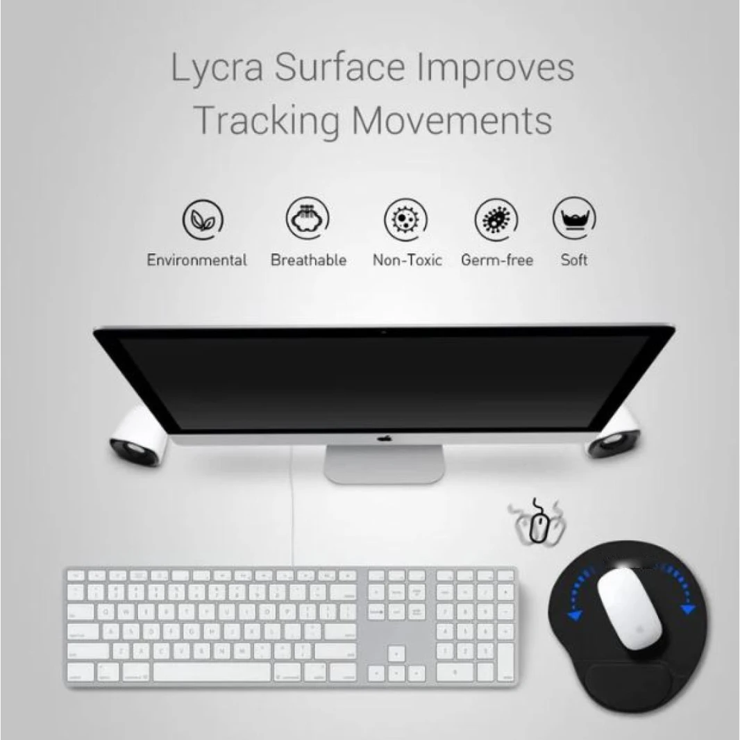 H02 Ergonomic Mouse Pad With Gel Wrist Rest Suppor