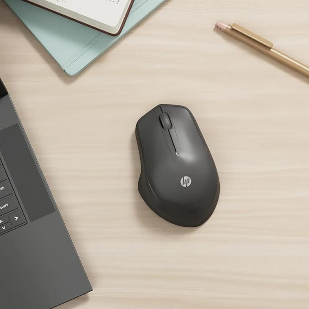 HP 280 Silent PC Wireless Mouse, HP Blue Optical Technology, 1600 DPI to track precisely on any surface, 90% noise reduction, Comfortable & Ergonomic Design, USB A Dongle Included