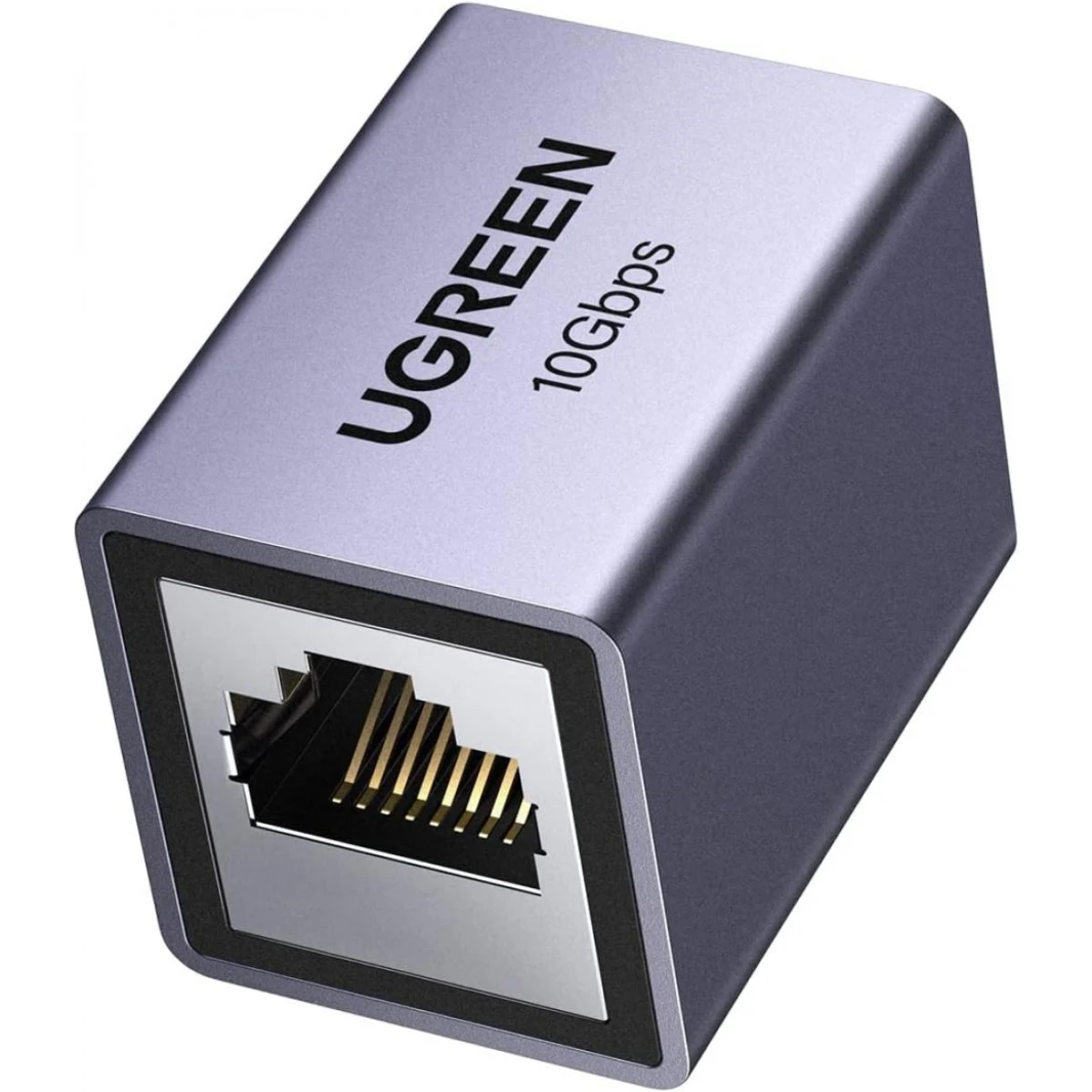 UGREEN Ethernet Extender 10Gbps, Ethernet Coupler for Cat8 Cat7 Cat6 Cat5 Cable, 328ft Long Distance Extend, Aluminum Alloy Shell, Space Grey